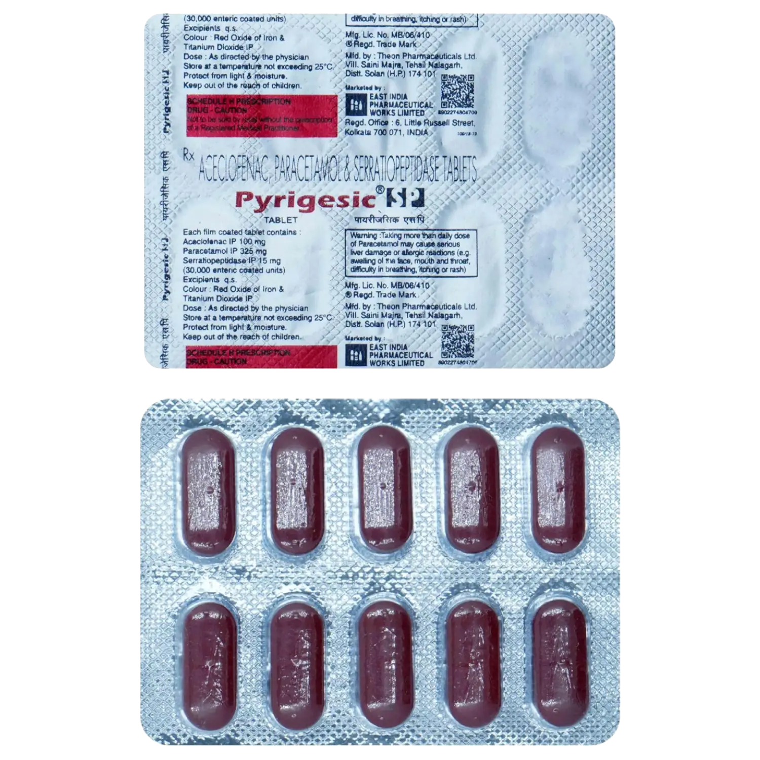 Pyrigesic SP 100mg/325mg/15mg Tablet